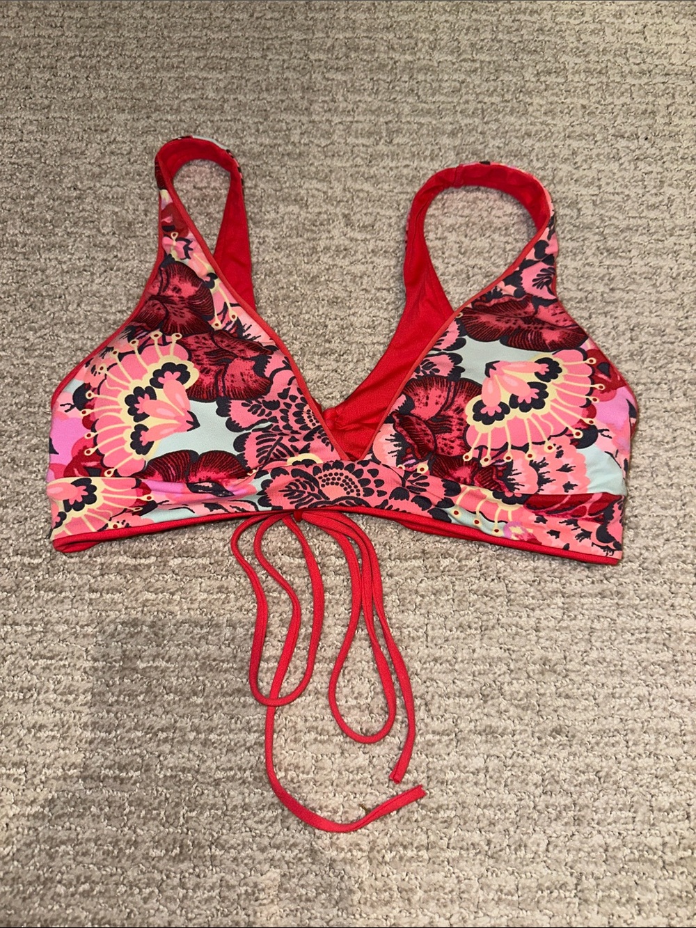 Maaji Red Tulip Reversible Bikini Top - Picture 3 of 4